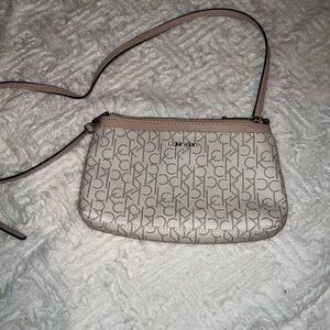 Calvin Klein Beige Monogram Crossbody Bag
